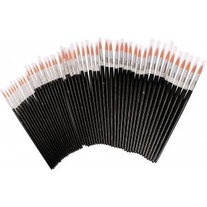 Set de pinceaux synthtiques ronds - 5 tailles - 50 pcs