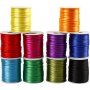 Cordon satin - couleurs fortes - 10 x 50 m