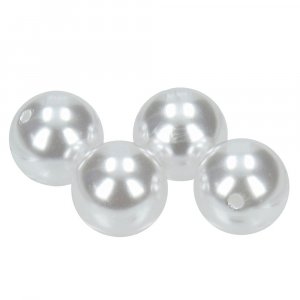 Perles de cire  18 mm - blanc 4 pcs.