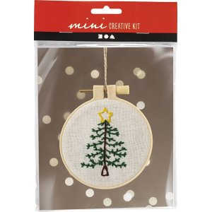 Mini Kit DIY Broderie - Sapin de Nol