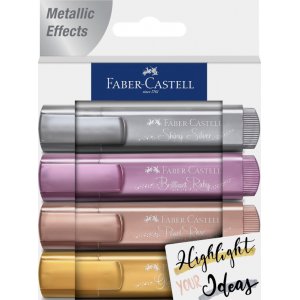 Stylo surligneur - Faber-Castell - Mtallis - 4 pcs