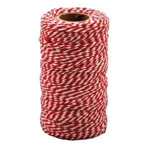 Cordon en coton 100 mx 2 mm, rouge