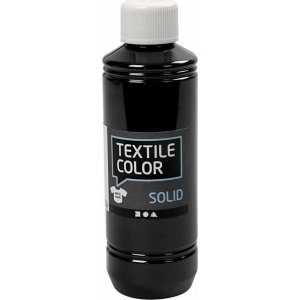 Peinture textile textile solide - noire - couvrante - 250 ml