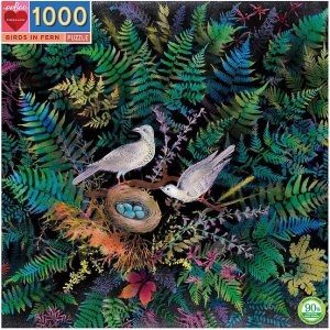 Puzzle 1008 pices - Oiseau dans un buisson de fougre