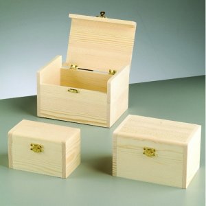 Coffret en bois 17 x 12 x 10,7 cm - non trait 3 parties