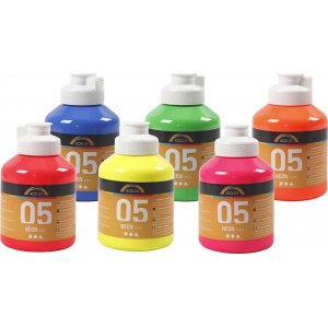 Peinture scolaire - Acrylique - Non - couleurs non - 6 x 500 ml