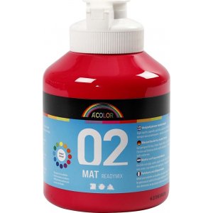 Peinture scolaire - Acrylique - rouge primaire - mate - 500 ml