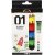 Peinture scolaire - Acrylique - couleurs standards - brillante - 6 x 20 ml