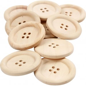 Boutons en bois 35 - 10 pcs