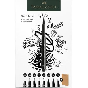 Set de stylos  dessin - Faber-Castell - Pitt Artist Pen - Fineliner+Sketchbook