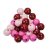 Perles rondes en bois de couleurs mlanges 16mm 25g - Rose mlang