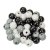 Perles rondes en bois de couleurs mlanges 8mm 25g - Noir/Blanc