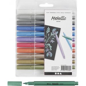 Marqueur mtallique - couleurs mtalliques - 12 pcs