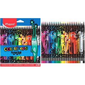 Set de crayons de couleur - Maped - Monster 24 crayons