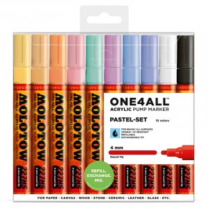 Marqueurs acryliques One4All 4mm 10 stylos - Pastel