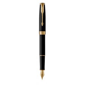 Stylo plume Parker - Sonnet Noir Mat - Stylo plume GT - Bleu moyen