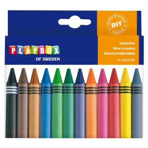 Crayon de cire 12 pices pais