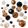 Perles en plastique  facettes Harmony - mixtes - dores - 50 g