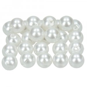 Perles de cire  10 mm - blanc 26 pcs.