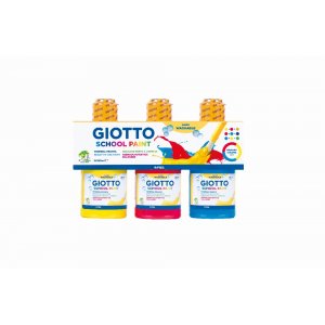 Peinture Enfant Lavable Giotto 3x250 ml - Jaune/Rouge/Bleu