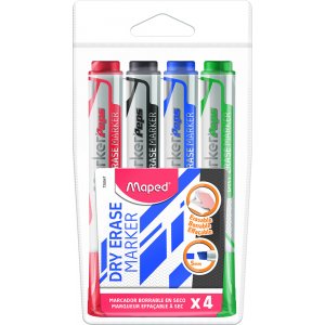 Set de stylos pour tableau blanc - Maped - Chisel 1-5mm 4-pack