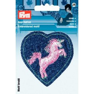 Badge en tissu Badge coeur avec licorne