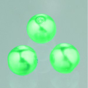 Perles de verre cire brillante 6 mm - vert meraude 40 pcs.