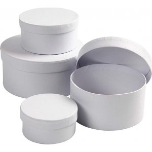 Papaskar rond - blanc - 4 pcs