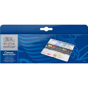 Peinture aquarelle W&N Cotman - Bleu frne 12 couleurs