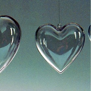 Coeur en plastique 80 mm - transparent sparable (PS)