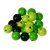 Perles rondes en bois de couleurs mlanges 12mm 25g - Vert mlang