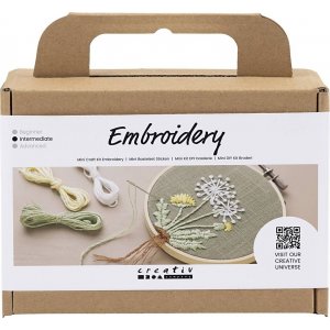 Mini DIY Kit Broderie - vert poussireux - Cerceau  broder