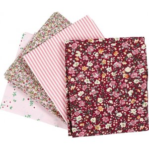 Tissu patchwork - rose - 4 pcs