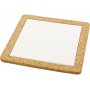 Sous-verres avec cadres en lige - blanc - 10 pcs