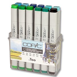 Ensemble Copic Marker - 12 stylos - Couleurs environnementales