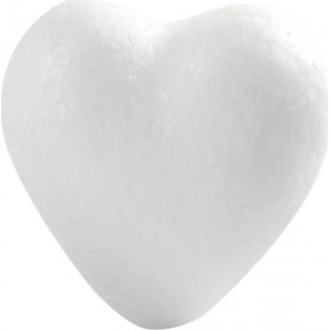 Coeurs en polystyrne - blanc - H6 cm - 50 pcs