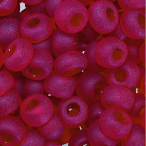 Perles rocaille  5,5 mm - rouge 17 g mat transparent