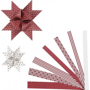 Bandes toiles - rouge - blanc - 6,5+11,5 cm - 60 bandes