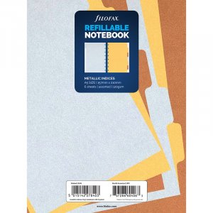 Index amovibles pour carnet Filofax - A5 - Mtallis