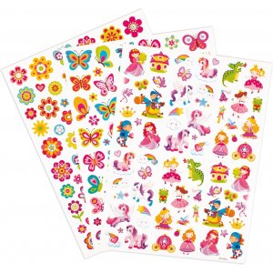 Autocollants contes de fes - papillons et fleurs - 221 pcs