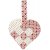 Set de loisirs cratifs - Coeurs tresss - motif rouge/blanc - 8 pcs