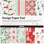 Papier design - rouge/vert - 50 feuilles