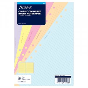 Feuilles de notes pour Filofax Classic - A5 lignes (25 feuilles)