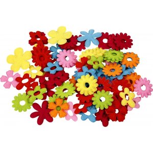 Fleurs en feutre - 135 pcs