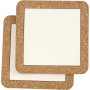 Sous-verres avec cadres en lige - blanc - 2 pcs