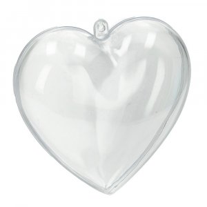 Coeur en plastique 140 mm - transparent sparable (PS)