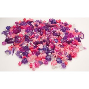 Perles en plastique violet & rose