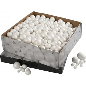 Boules et ?ufs en polystyrne - blanc - 550 pcs