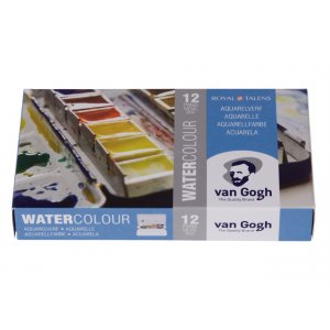 Coffret aquarelle Van Gogh dans une bote en mtal  tasse (12 couleurs et pinceau)