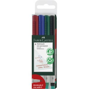 Stylo marqueur - Faber-Castell - Multimark non permanent - 4 pcs taille S